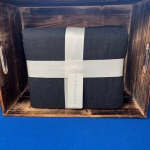 Casaluna King Duvet Set Black/Dark Gray Cotton95%/ Cashmere5% New